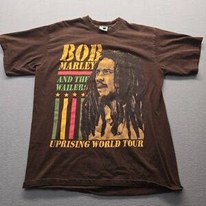 Vintage Y2K Bob Marley And The Wailers Uprising World Tour T-shirt Size 2XL